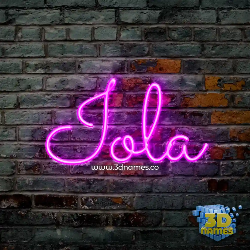 iola in Pink Neon style - 3D name wallpaper