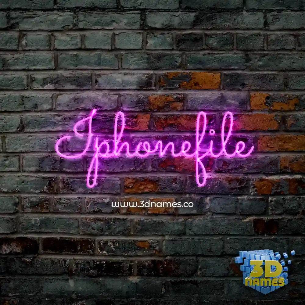 iphonefile in Pink Neon style - 3D name wallpaper