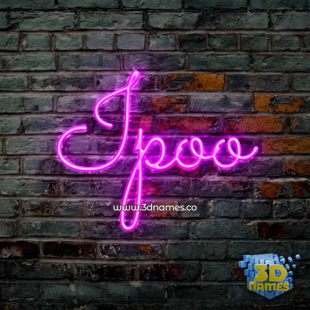 ipoo in Pink Neon style - 3D name wallpaper