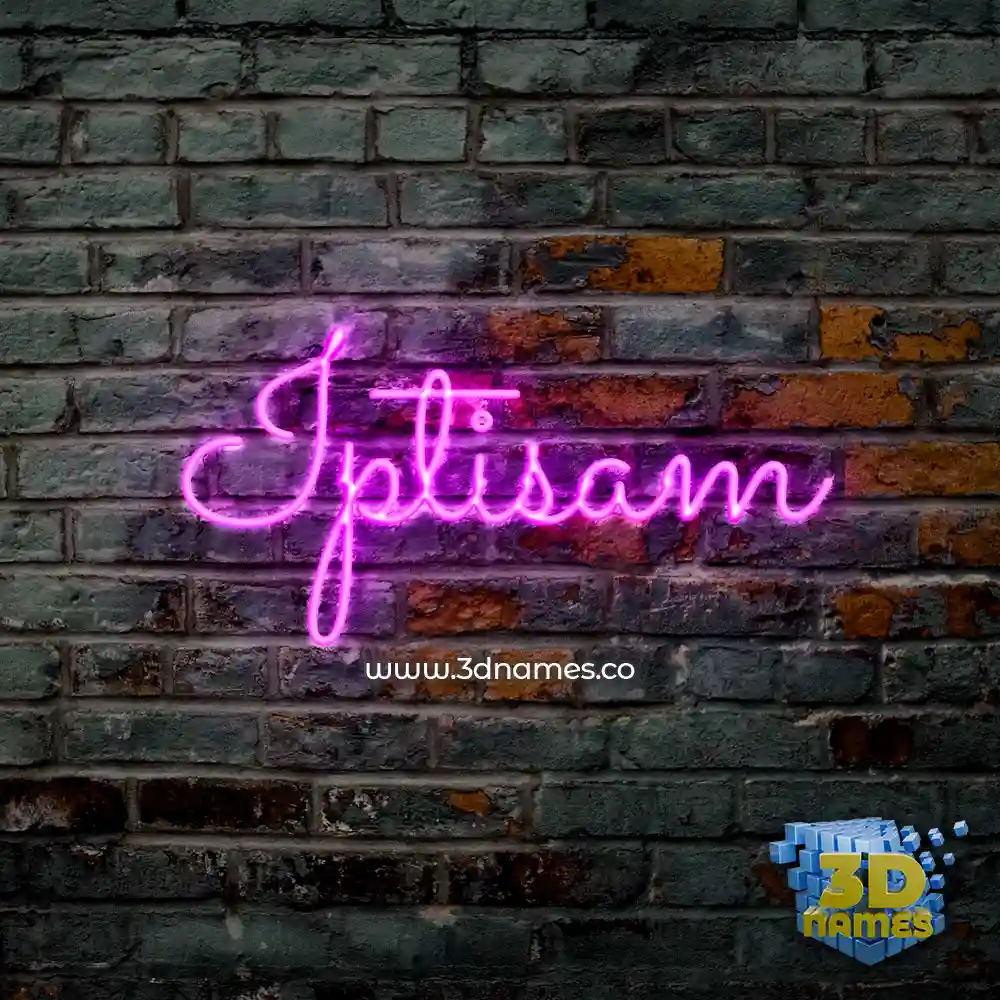iptisam in Pink Neon style - 3D name wallpaper
