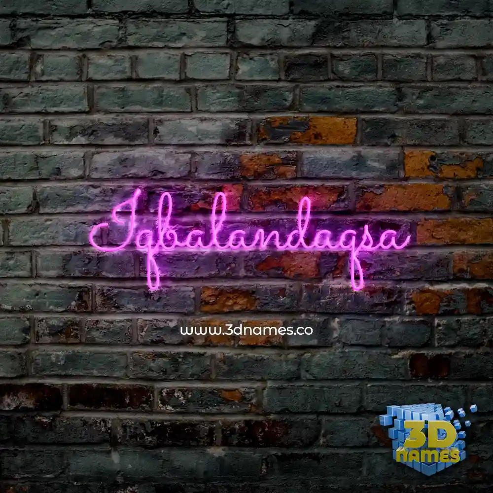 iqbalandaqsa in Pink Neon style - 3D name wallpaper