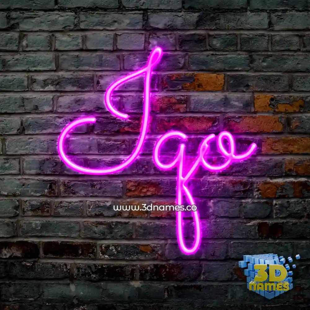 iqo in Pink Neon style - 3D name wallpaper