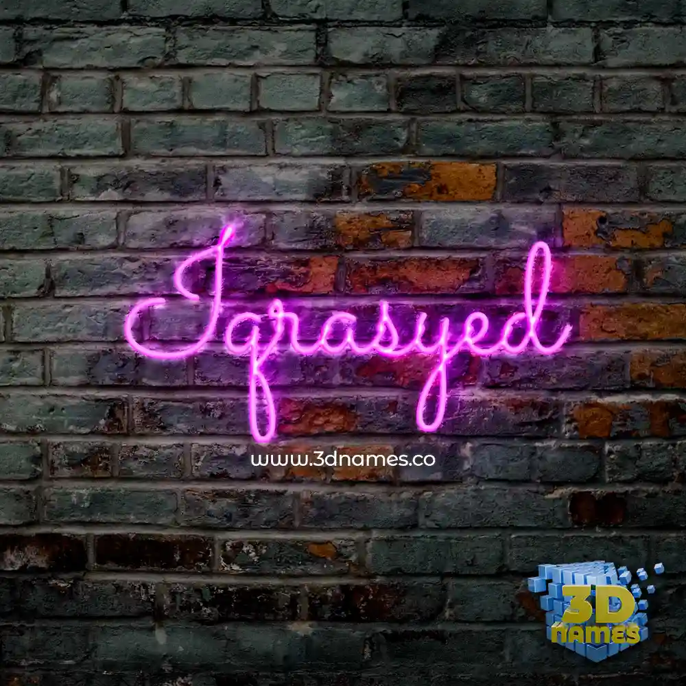 iqrasyed in Pink Neon style - 3D name wallpaper
