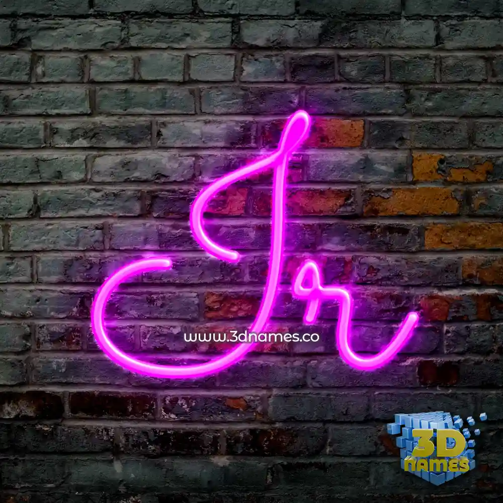 ir in Pink Neon style - 3D name wallpaper