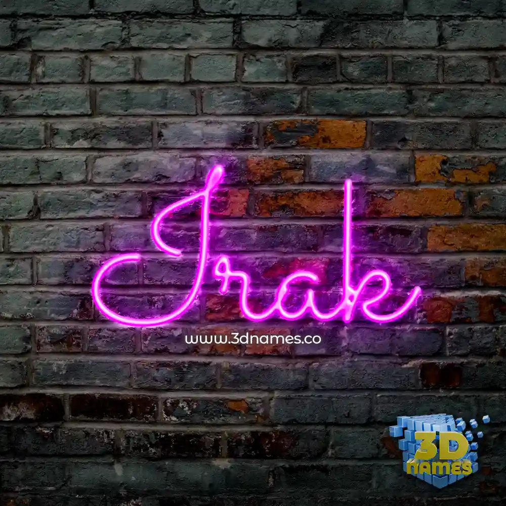 irak in Pink Neon style - 3D name wallpaper