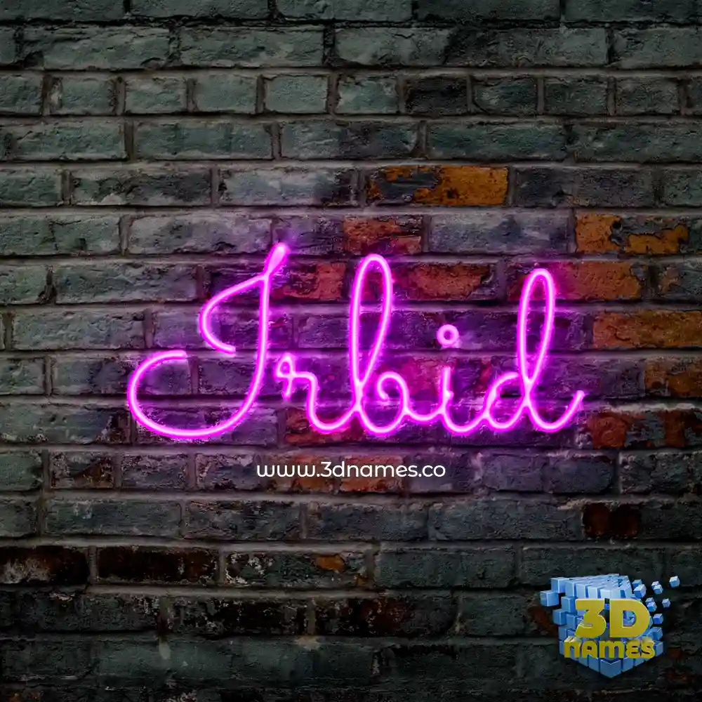 irbid in Pink Neon style - 3D name wallpaper