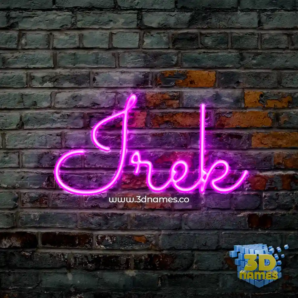 irek in Pink Neon style - 3D name wallpaper
