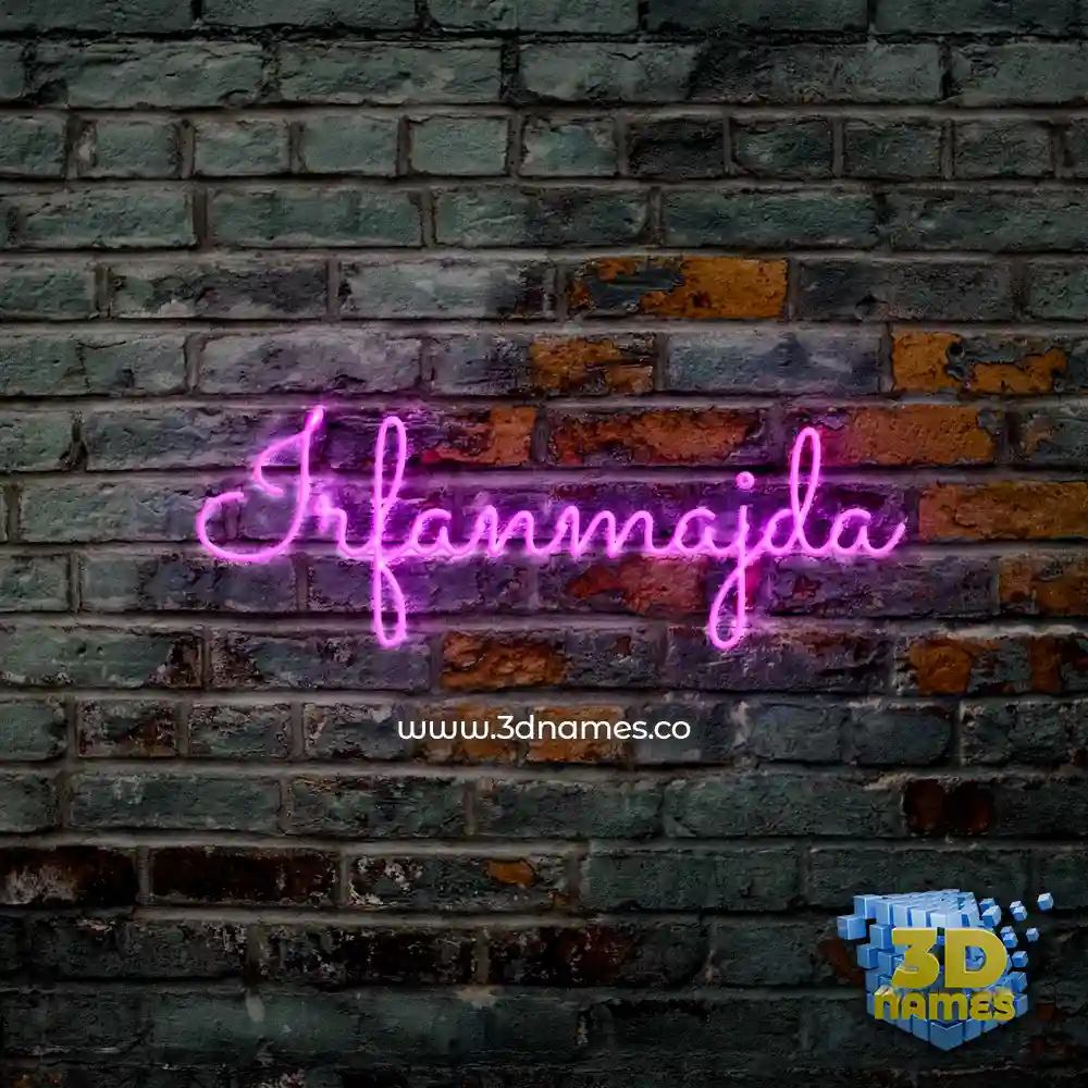 irfanmajda in Pink Neon style - 3D name wallpaper