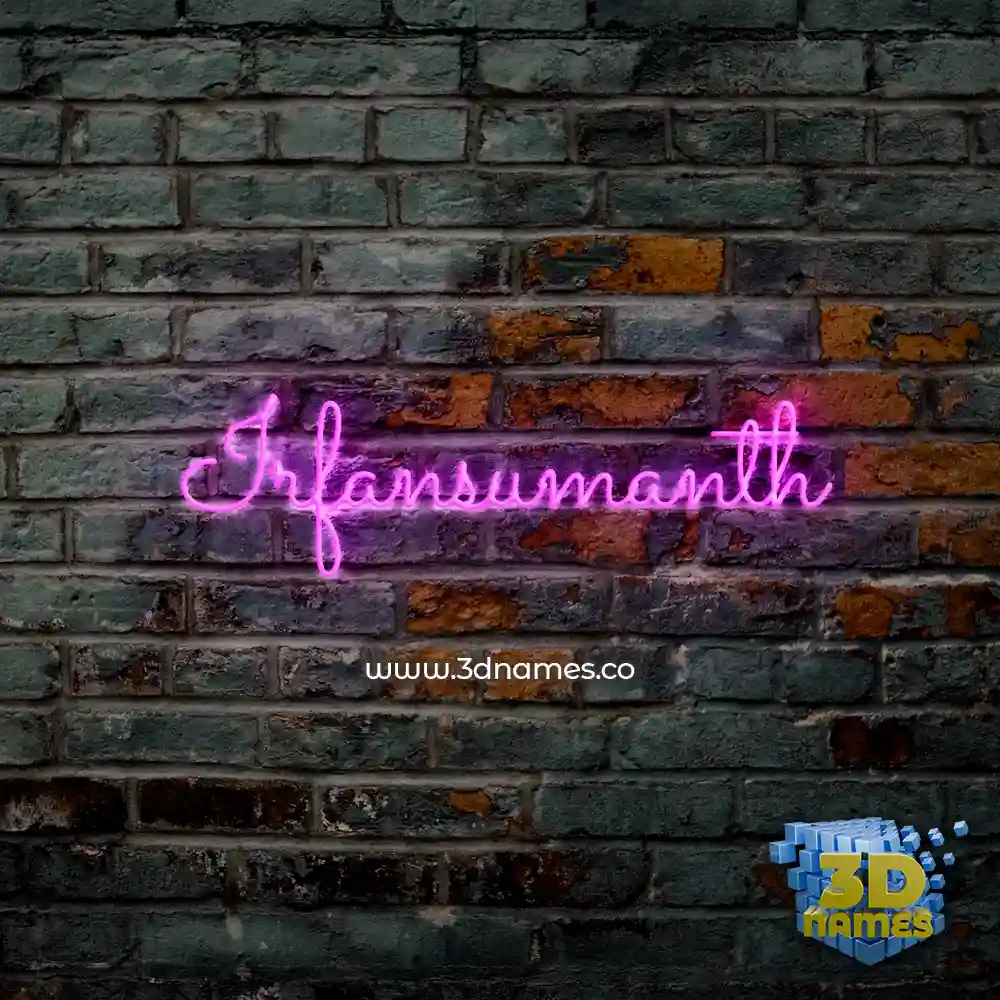 irfansumanth in Pink Neon style - 3D name wallpaper