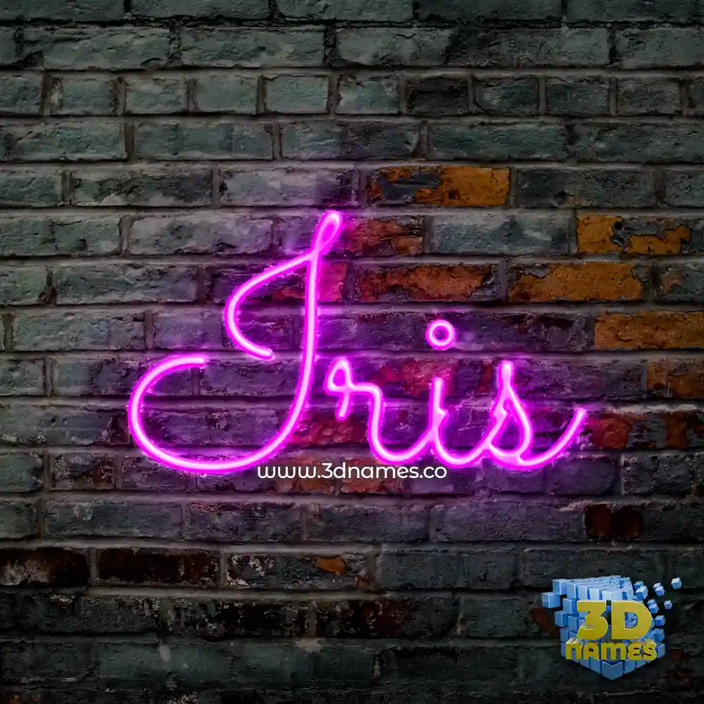 iris in Pink Neon style - 3D name wallpaper