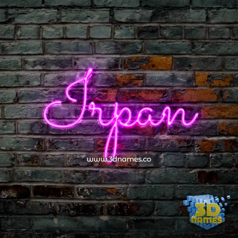 irpan in Pink Neon style - 3D name wallpaper