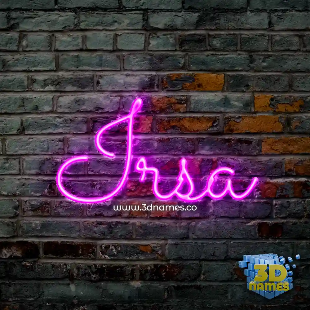 irsa in Pink Neon style - 3D name wallpaper
