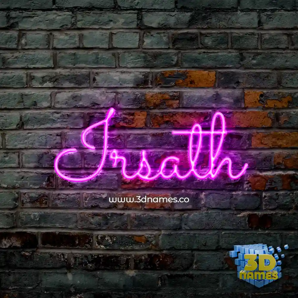 irsath in Pink Neon style - 3D name wallpaper