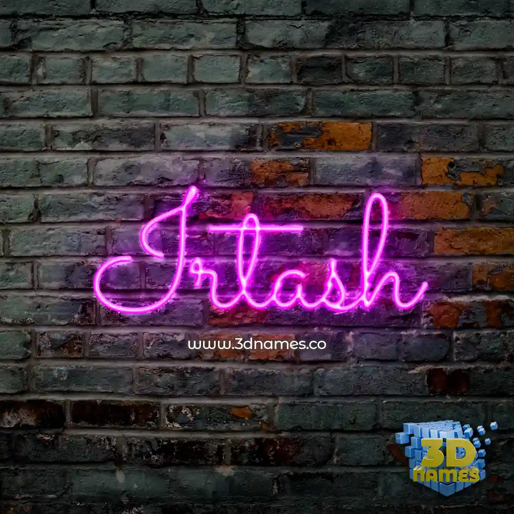 irtash in Pink Neon style - 3D name wallpaper