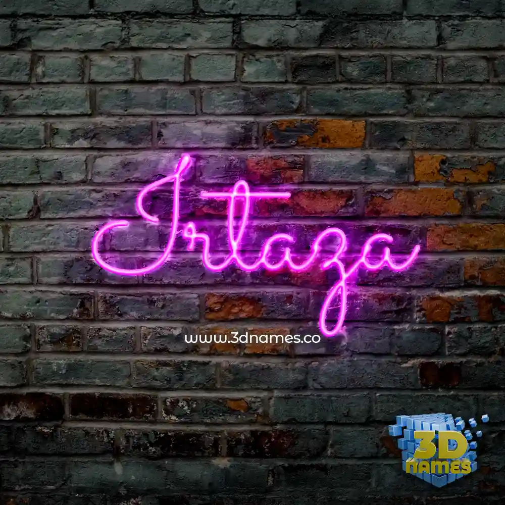 irtaza in Pink Neon style - 3D name wallpaper