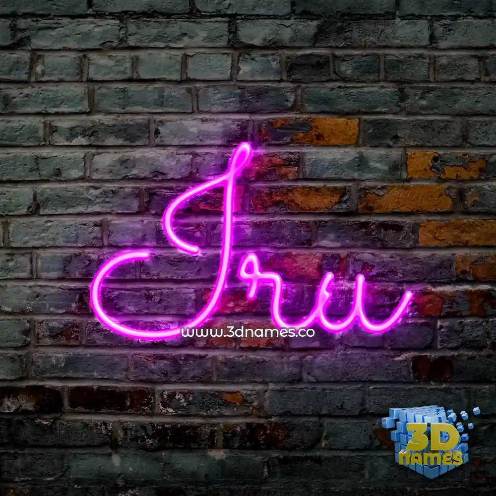 iru in Pink Neon style - 3D name wallpaper