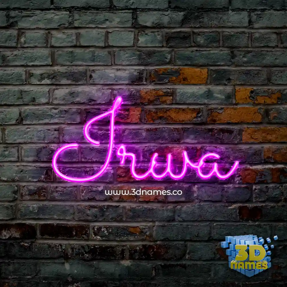 irwa in Pink Neon style - 3D name wallpaper