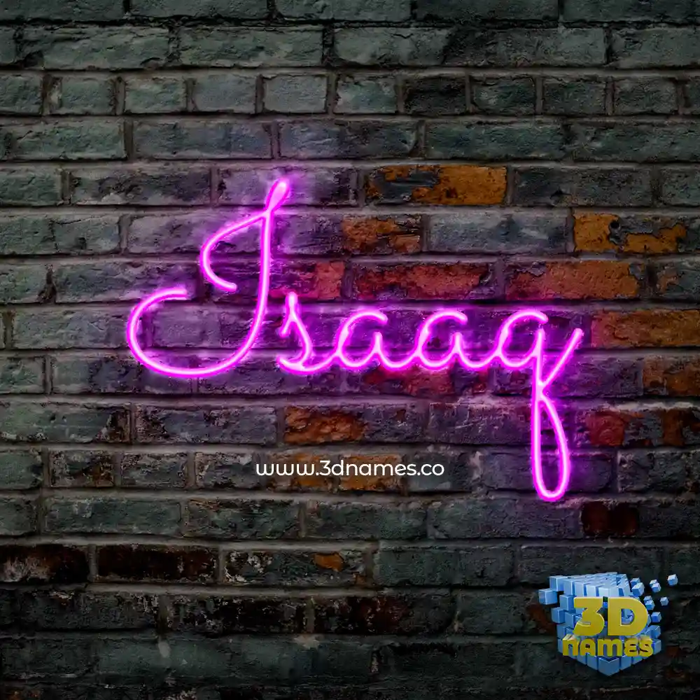isaaq in Pink Neon style - 3D name wallpaper
