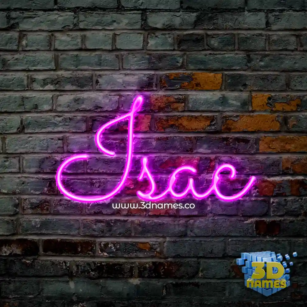 isac in Pink Neon style - 3D name wallpaper