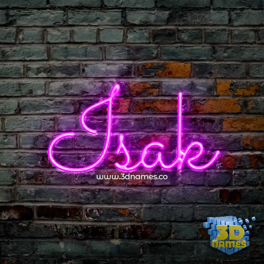 isak in Pink Neon style - 3D name wallpaper