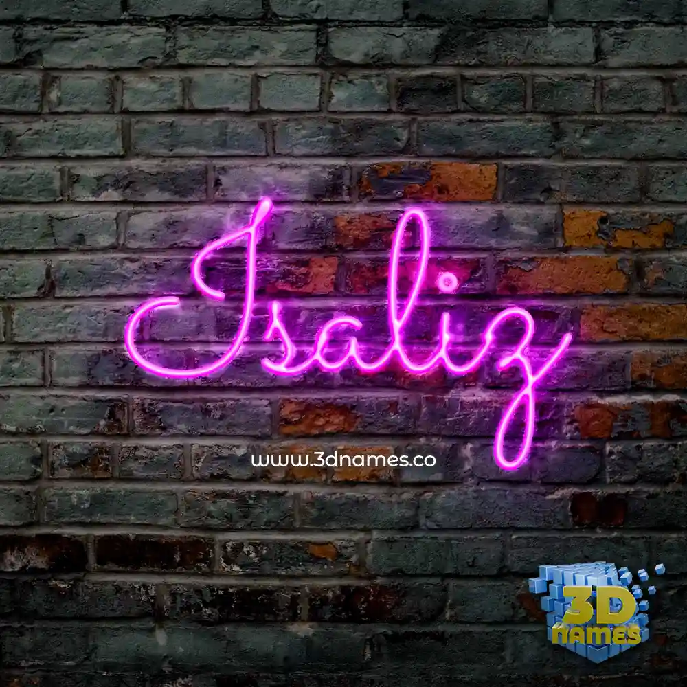 isaliz in Pink Neon style - 3D name wallpaper