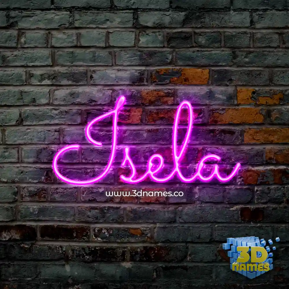 isela in Pink Neon style - 3D name wallpaper