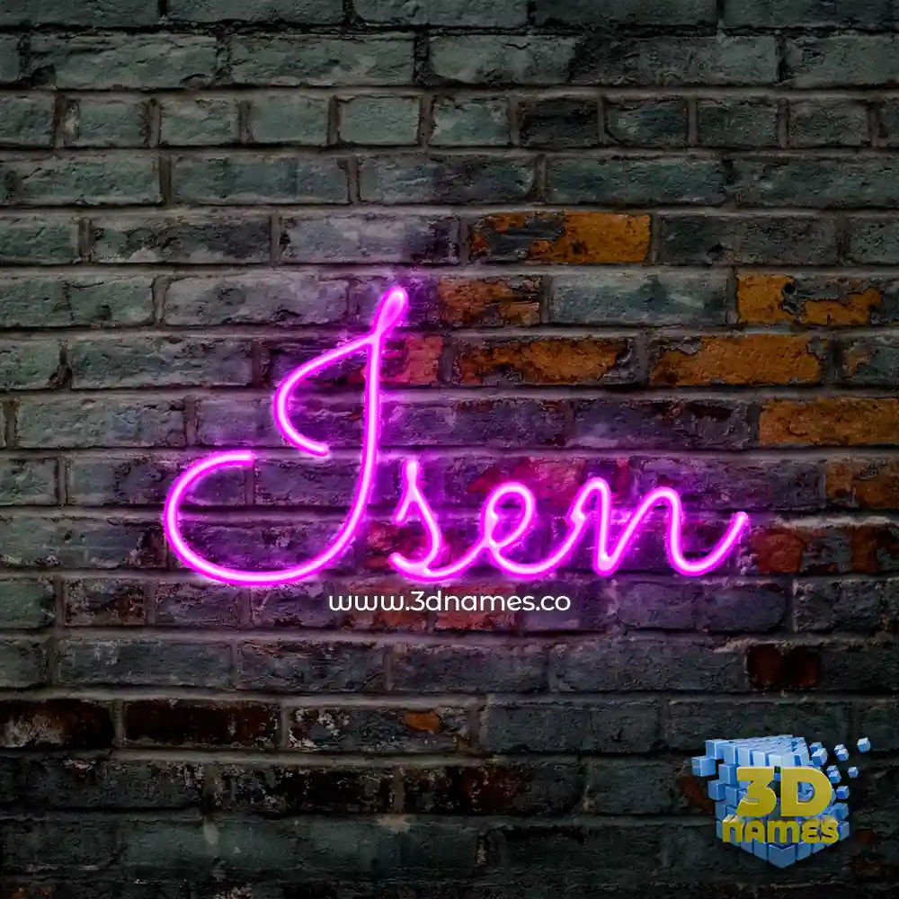 isen in Pink Neon style - 3D name wallpaper