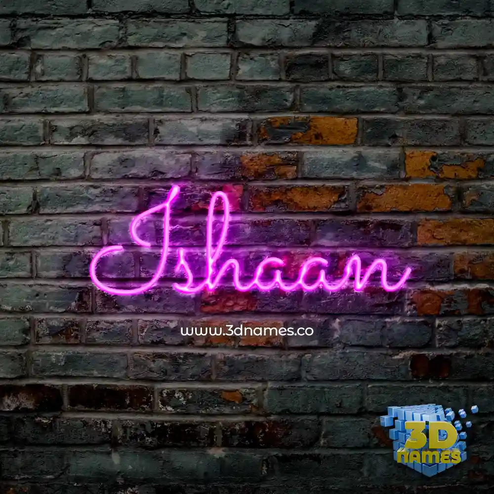 ishaan in Pink Neon style - 3D name wallpaper