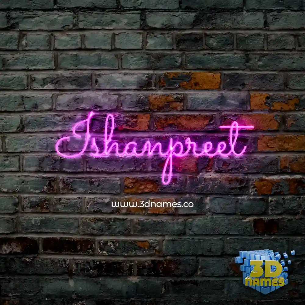 ishanpreet in Pink Neon style - 3D name wallpaper