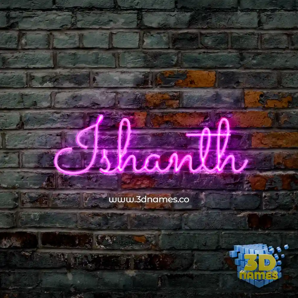 ishanth in Pink Neon style - 3D name wallpaper