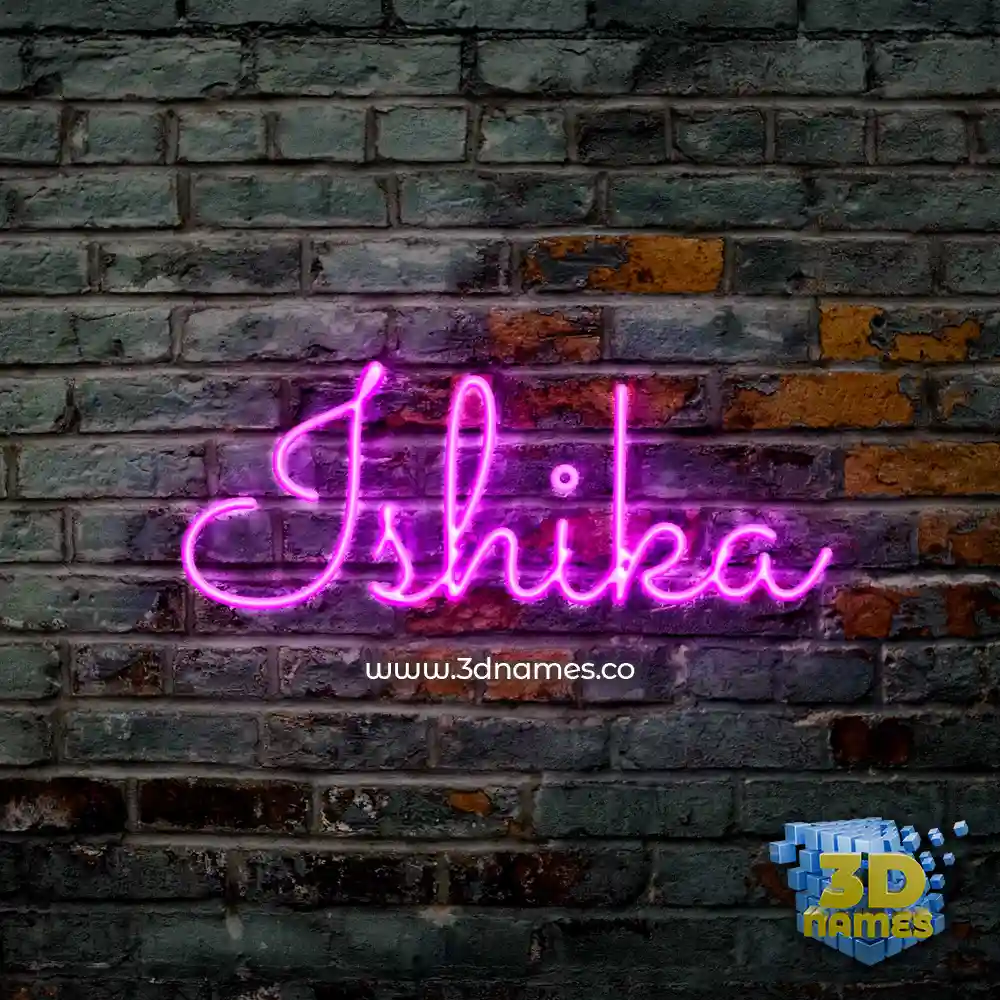 ishika in Pink Neon style - 3D name wallpaper