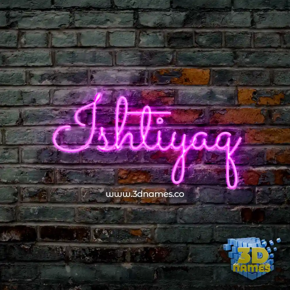 ishtiyaq in Pink Neon style - 3D name wallpaper