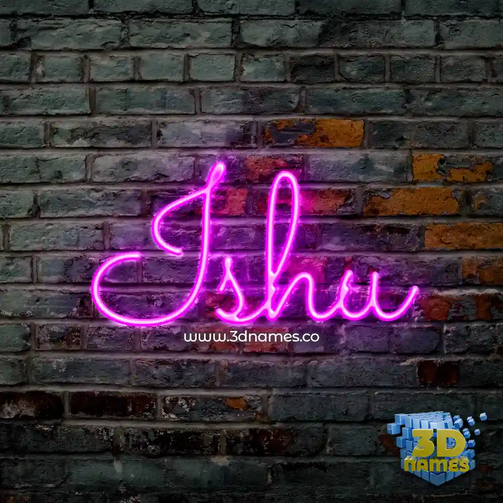 ishu in Pink Neon style - 3D name wallpaper