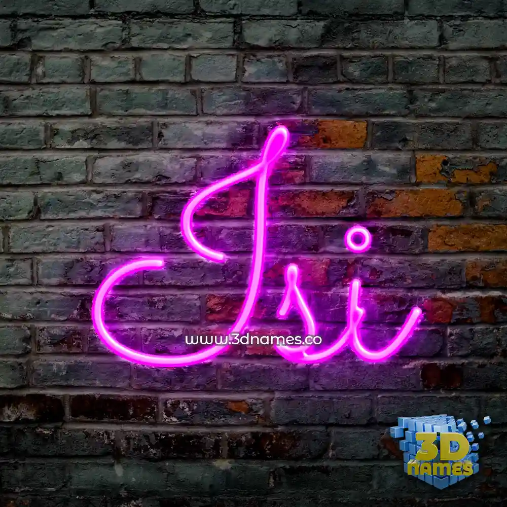 isi in Pink Neon style - 3D name wallpaper