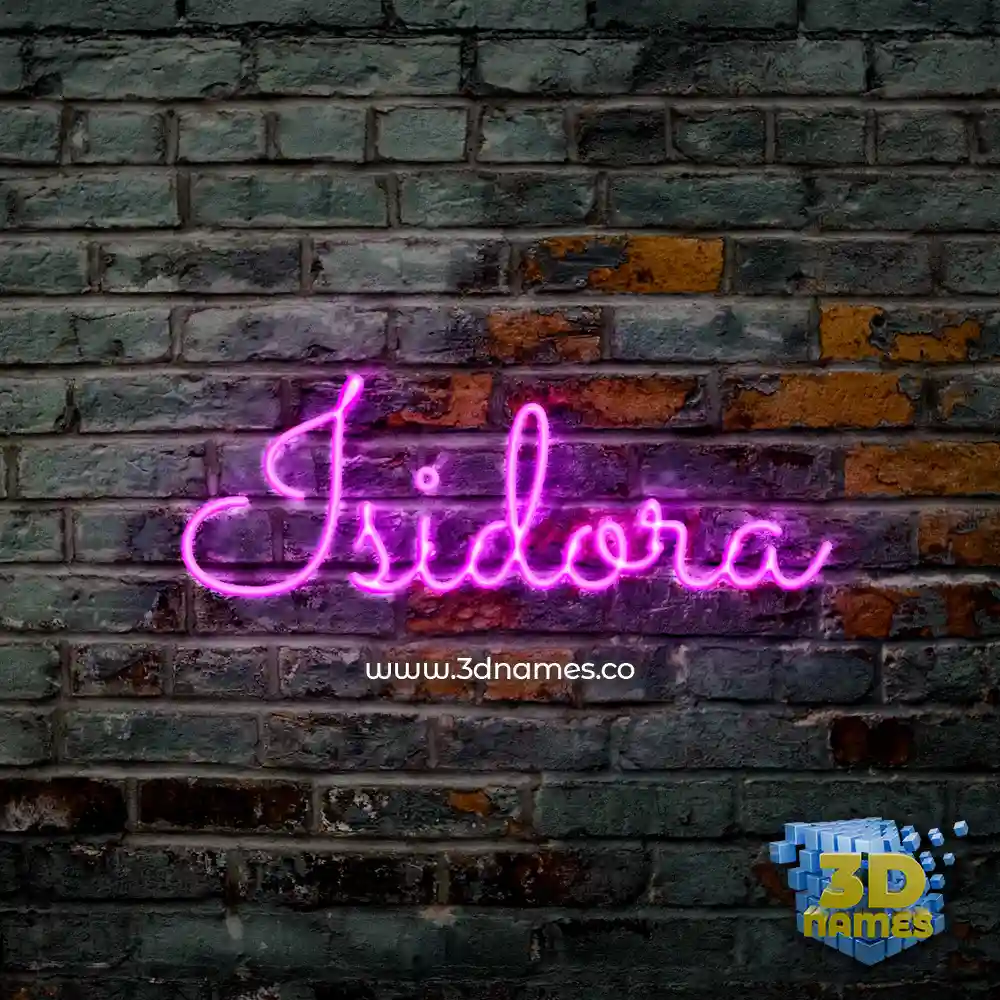 isidora in Pink Neon style - 3D name wallpaper
