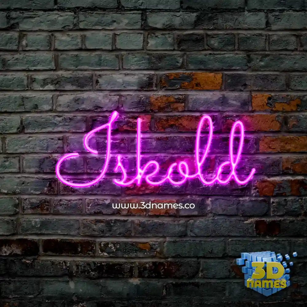 iskold in Pink Neon style - 3D name wallpaper