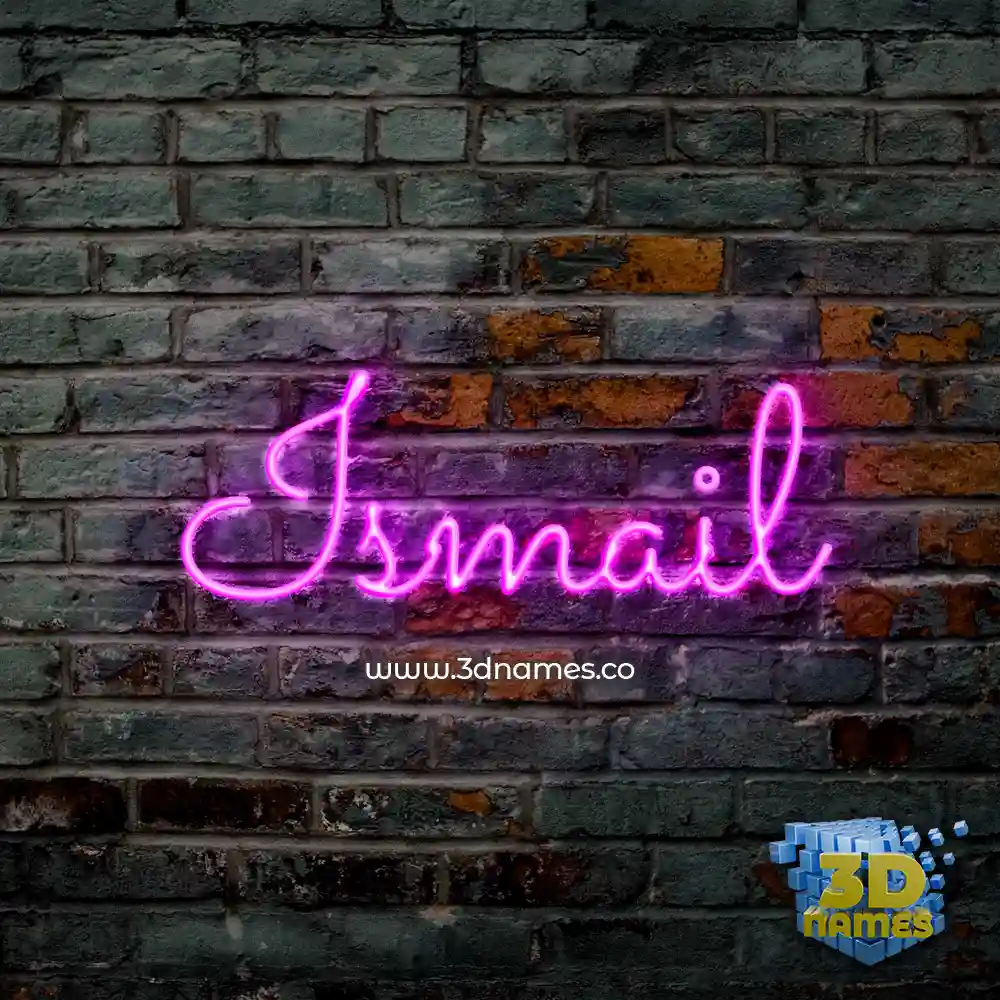 ismail in Pink Neon style - 3D name wallpaper
