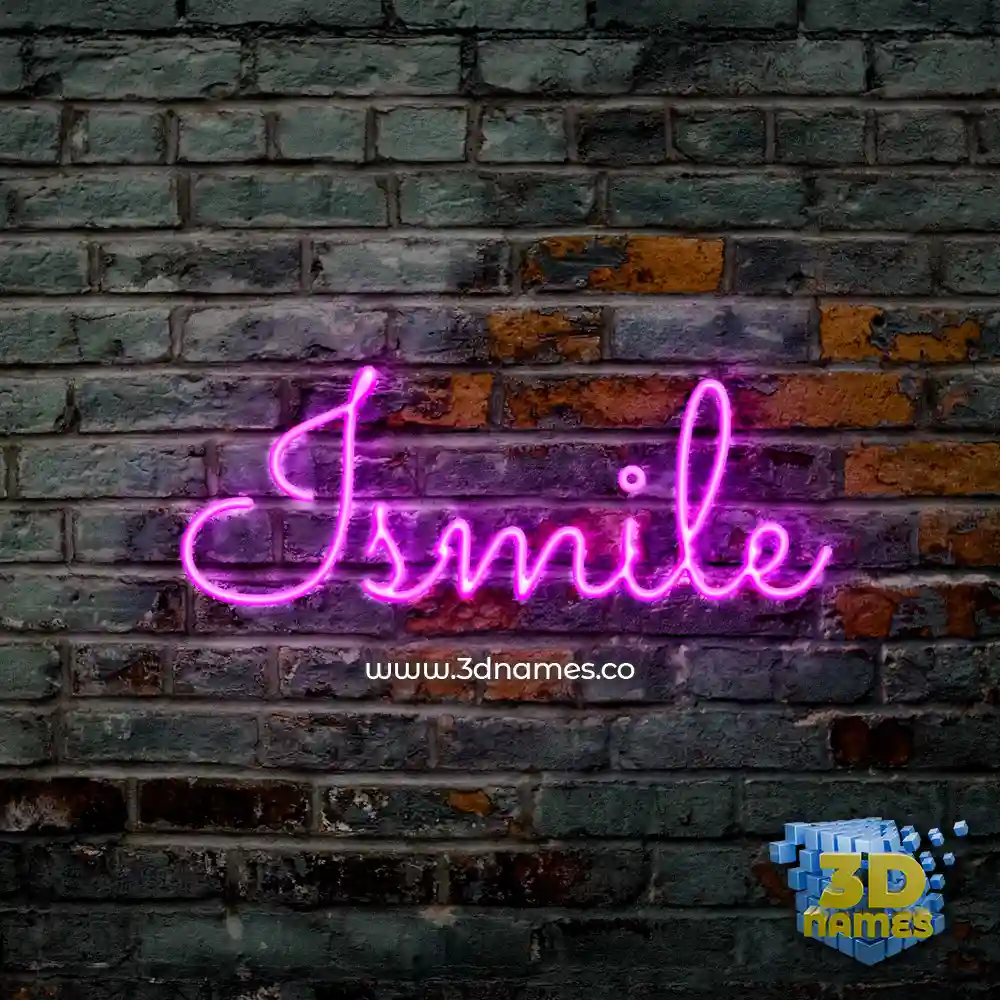 ismile in Pink Neon style - 3D name wallpaper