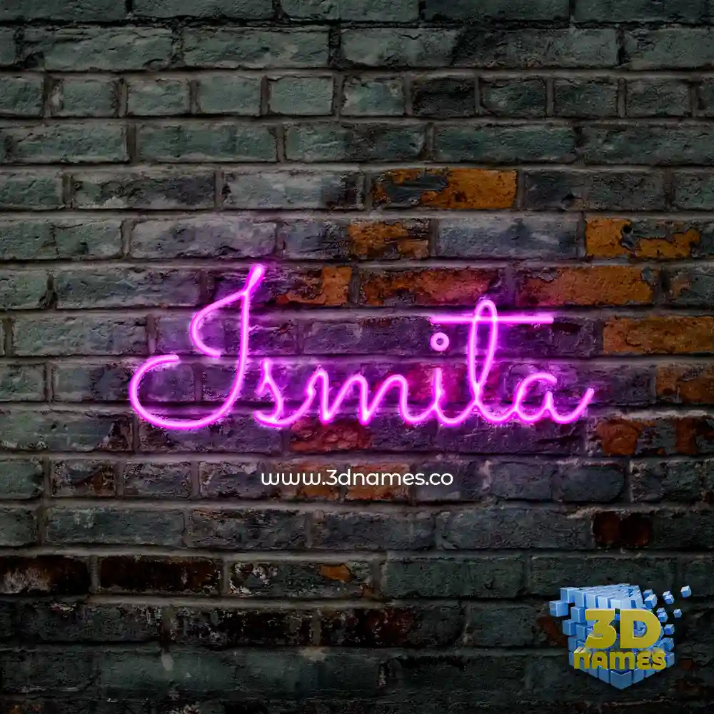 ismita in Pink Neon style - 3D name wallpaper