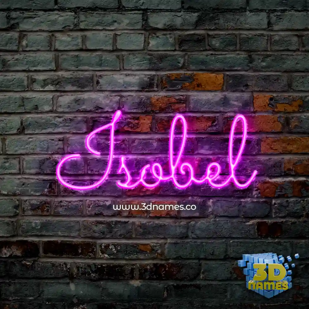 isobel in Pink Neon style - 3D name wallpaper