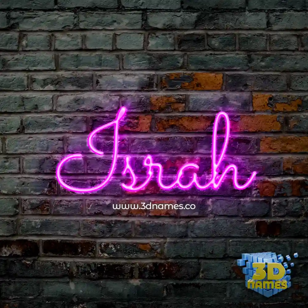 israh in Pink Neon style - 3D name wallpaper
