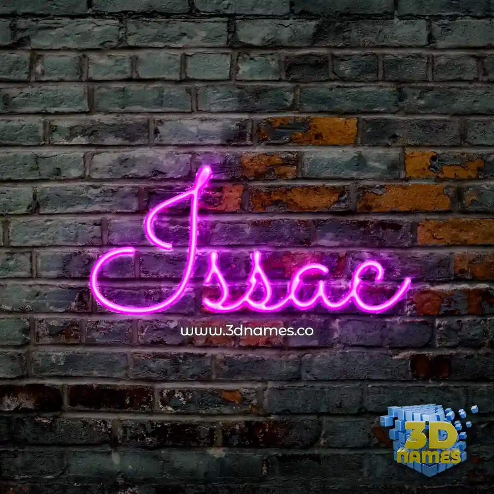 issac in Pink Neon style - 3D name wallpaper