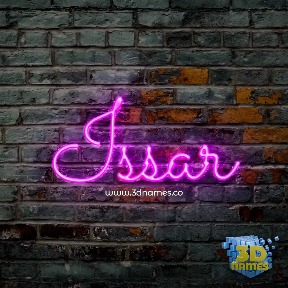 issar in Pink Neon style - 3D name wallpaper