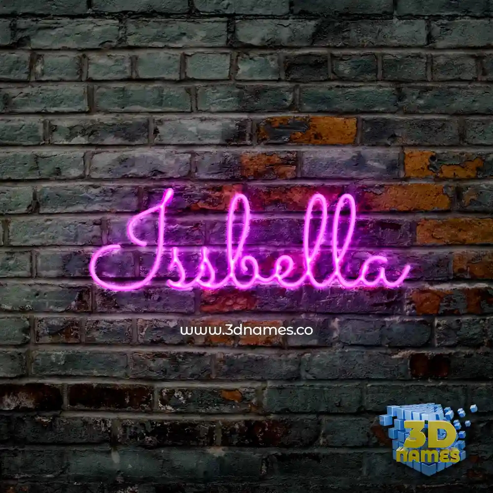 issbella in Pink Neon style - 3D name wallpaper