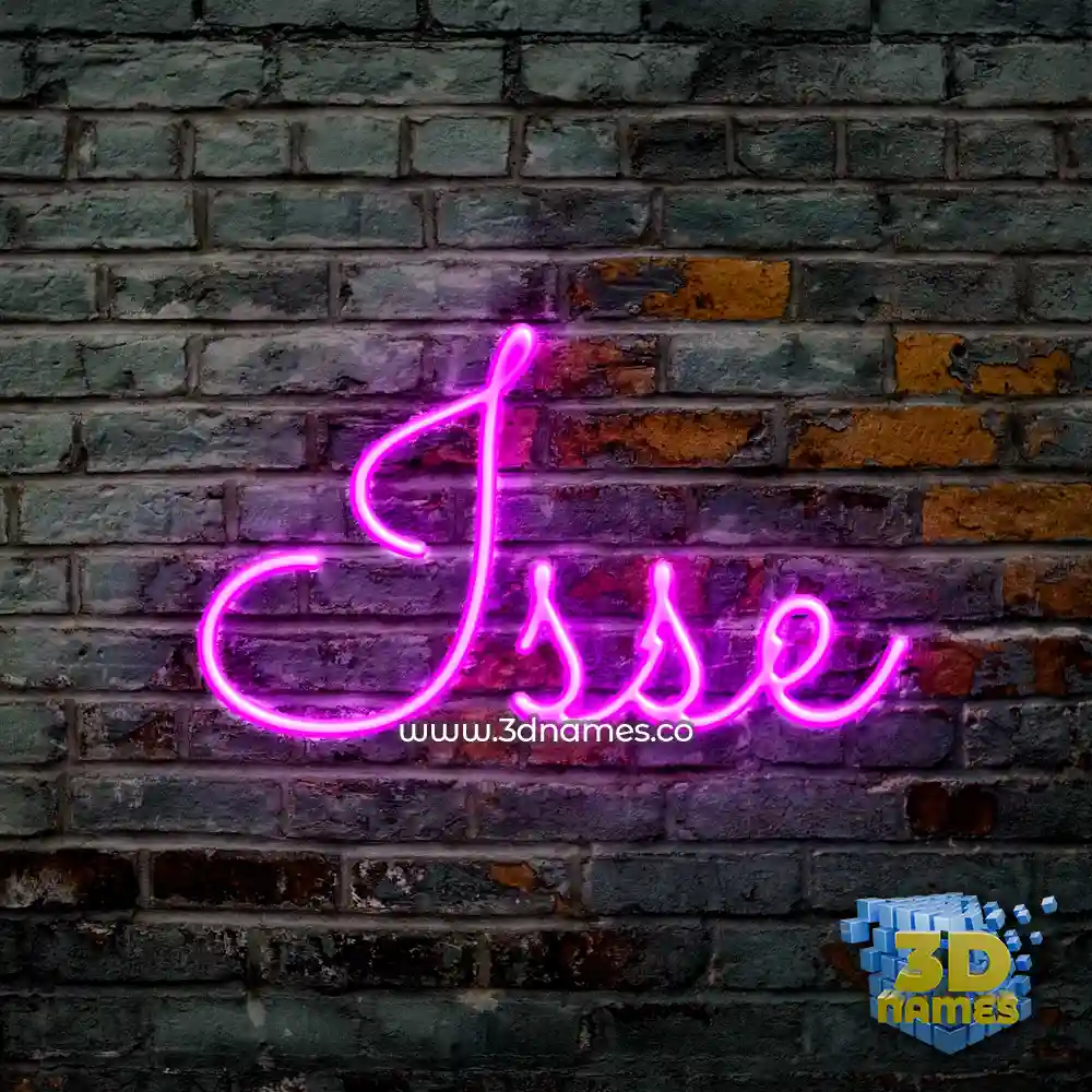 isse in Pink Neon style - 3D name wallpaper