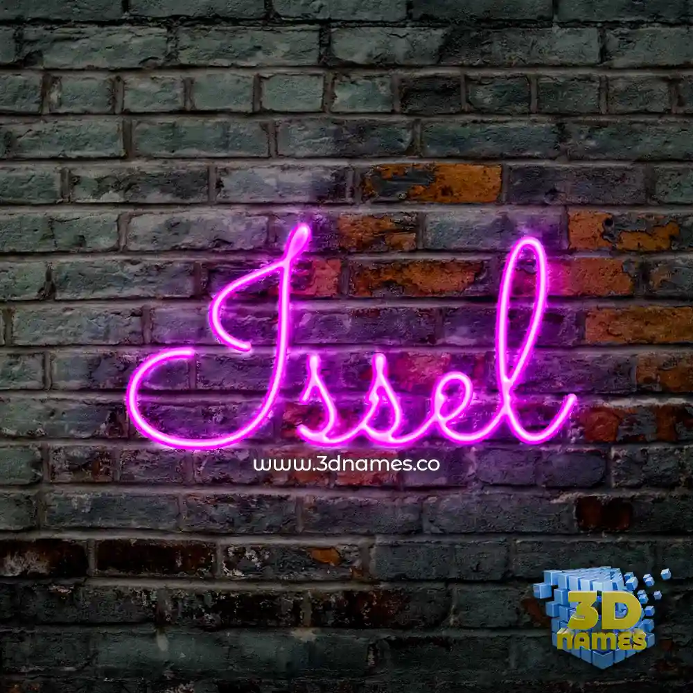 issel in Pink Neon style - 3D name wallpaper