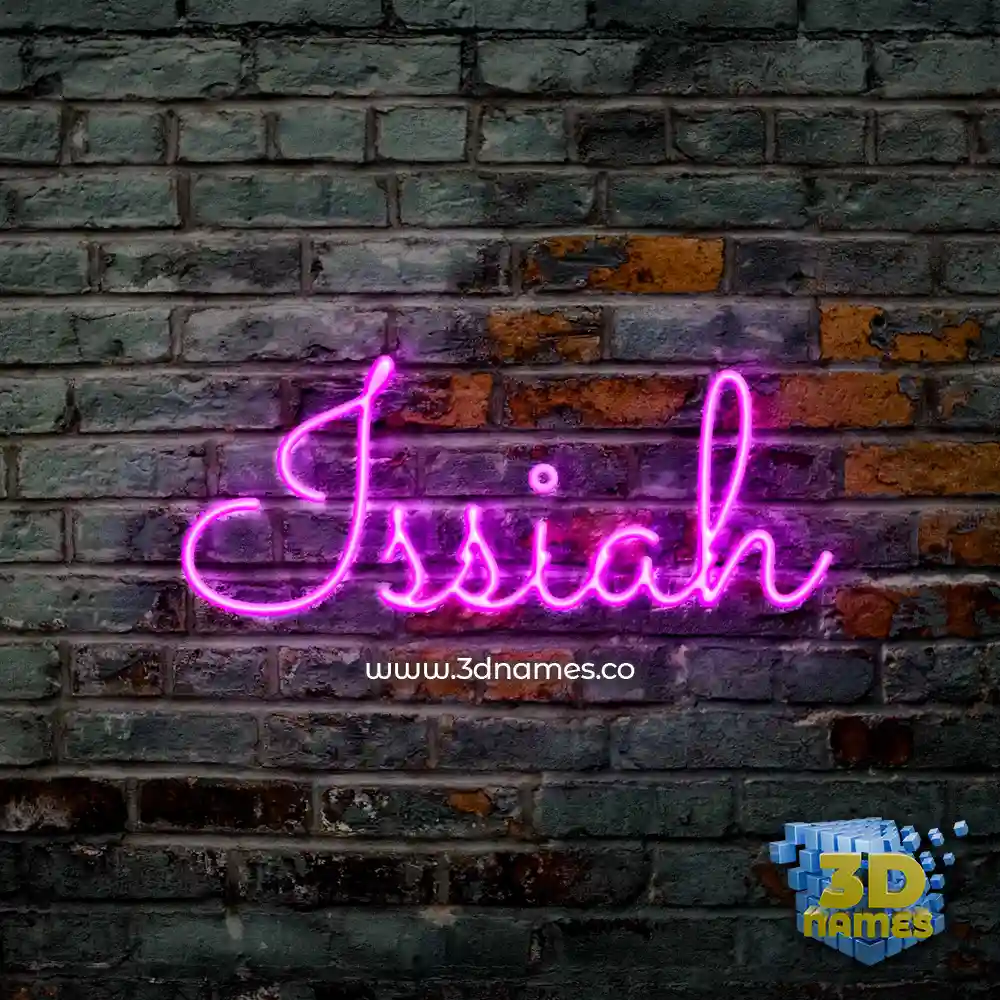 issiah in Pink Neon style - 3D name wallpaper