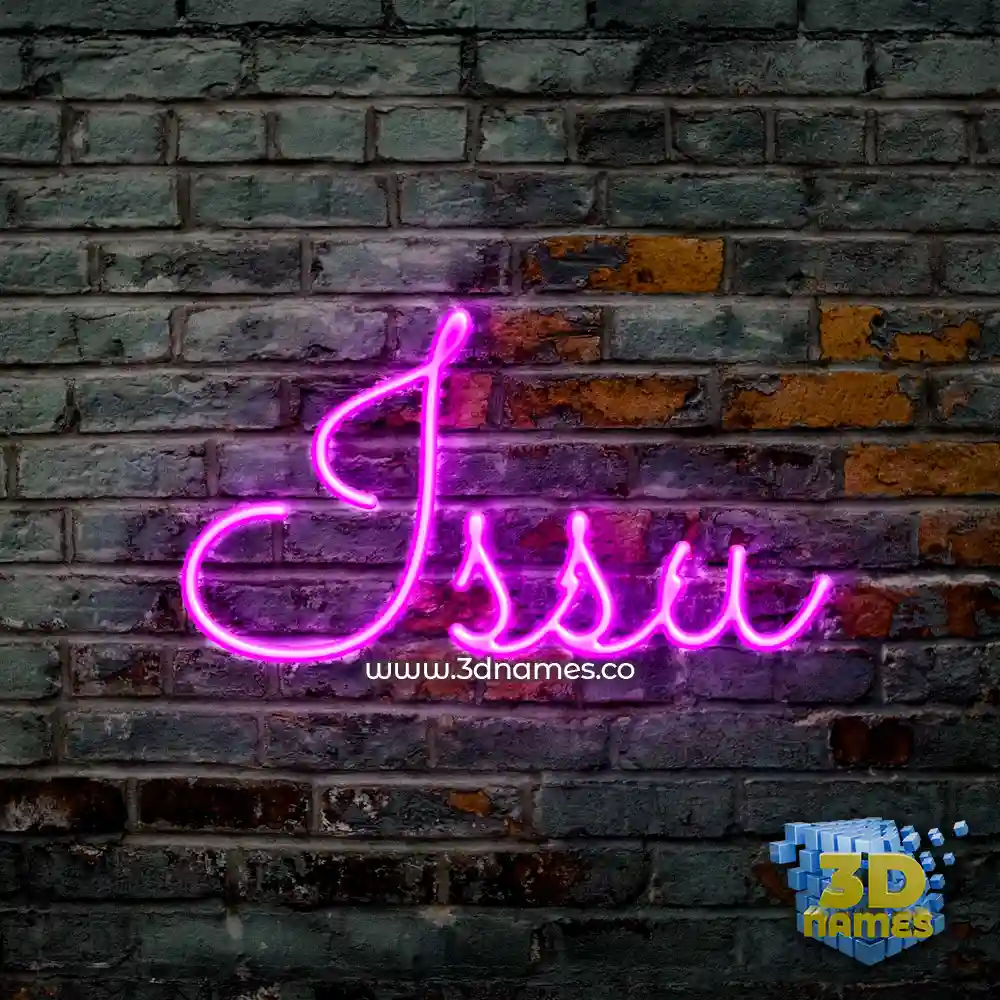 issu in Pink Neon style - 3D name wallpaper