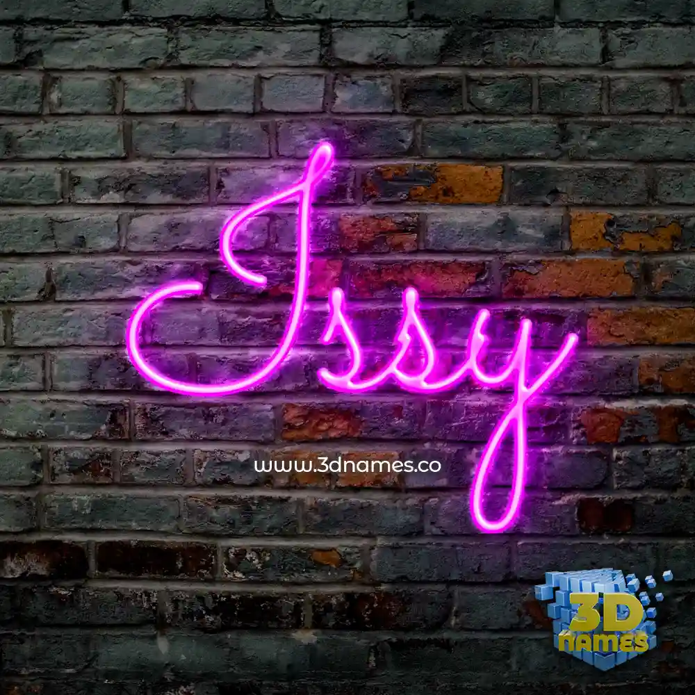 issy in Pink Neon style - 3D name wallpaper