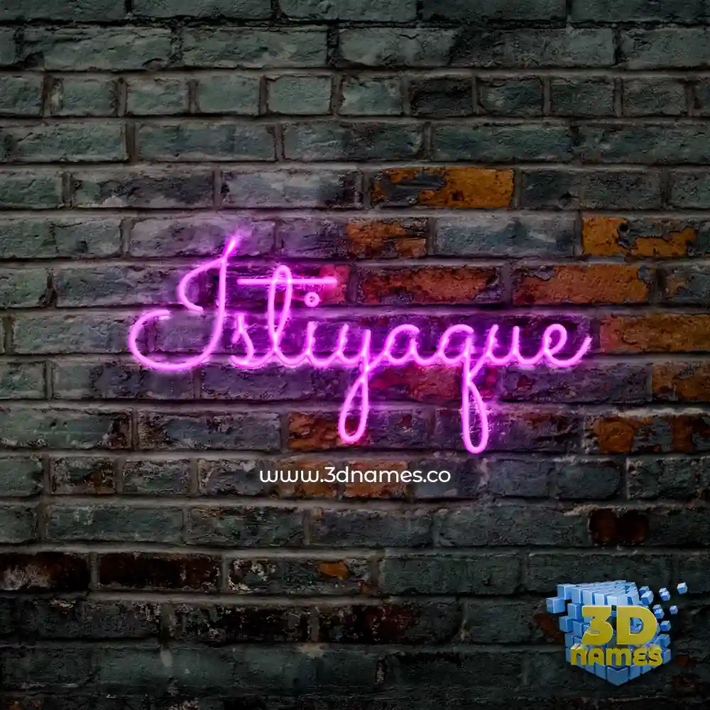 istiyaque in Pink Neon style - 3D name wallpaper